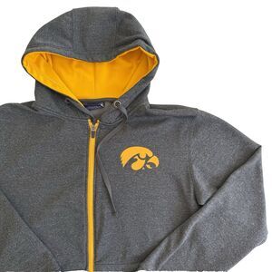 Unisex Adult Campus Heritage IOWA HAWKEYES Full-Zip Hoodie Sweatshirt Gray Sz M